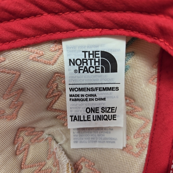 THE NORTH FACE RED MESH SNAPBACK TRUCKER HAT BASEBALL CAP OUTDOOR WOMEN OS TREES - Picture 8 of 11